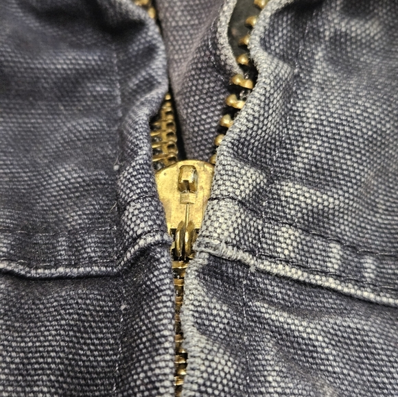 Vintage 90s Carhartt J14 MDT Faded Blue Santa Fe Canvas Quilt Lined Jacket XL - Picture 12 of 13